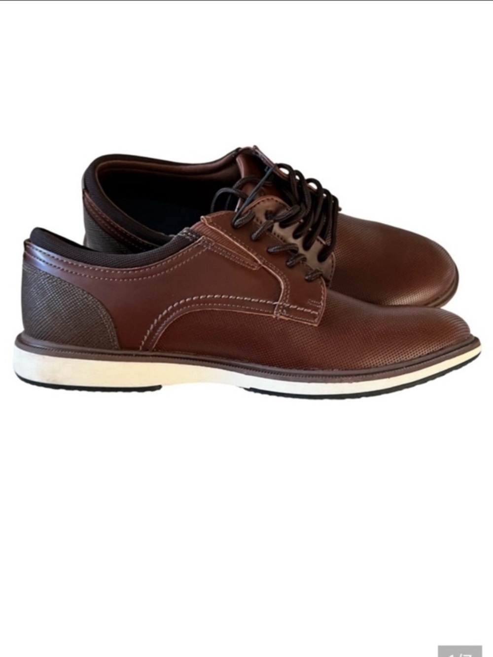 NWT Aldo Men’s Brown Oxford Shoes 7.5 Almond Toe Casual Dress Comfort Lace Up